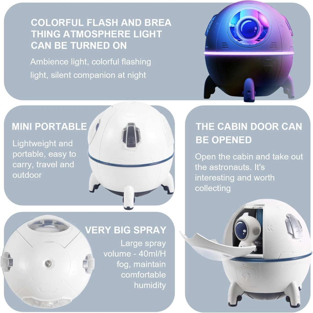 Humidificador 3 en 1 con aromaterapia y luz ambiental de 7 colores